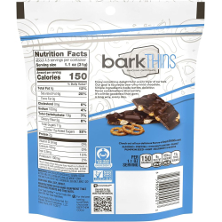 Hershey's Barkthins Snacking Dark Chocolate Pretzel With Sea Salt, 133g, Pack Of 6 Hershey's Barkthins Snacking Dark Chocolate Pretzel With Sea Salt, 133g, Pack Of 6