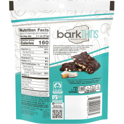 Hersheys Barkthins Snacking Dark Chocolate Coconut With Almond, 133g, Pack Of 6 Hersheys Barkthins Snacking Dark Chocolate Coconut With Almond, 133g, Pack Of 6