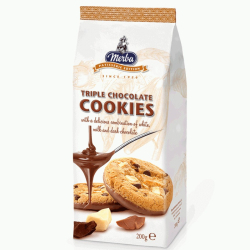 Merba Patisserie Triple Chocolate Cookies 200g, Pack Of 6 Merba Patisserie Triple Chocolate Cookies 200g, Pack Of 6