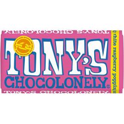 Tony's Chocolonely White Chocolate Raspberry Popping Candy  180g