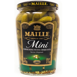 Maille Mini Crunchy Gherkins Pickles 210 ml, Pack Of 6