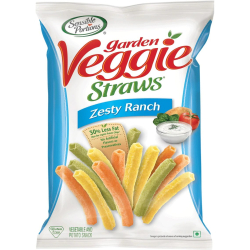 Sensible Portions Garden Veggie Straws Zesty Ranch 120g, Pack Of 6