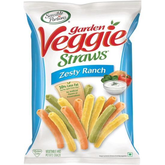 Sensible Portions Garden Veggie Straws Zesty Ranch 120g