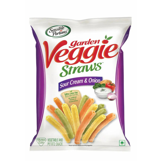 Sensible Portions Garden Veggie Straws Sour Cream & Onion 120g