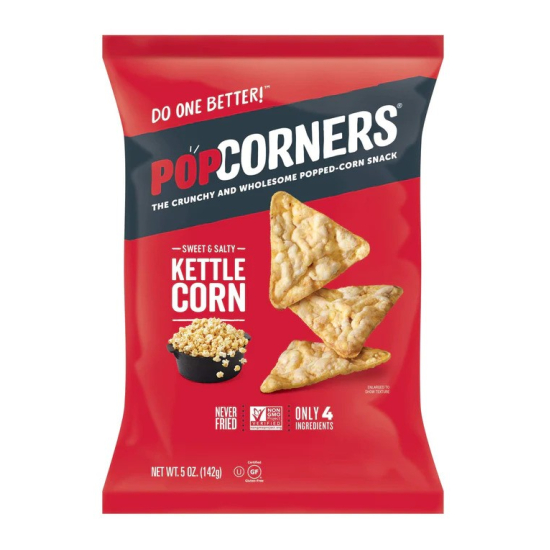 Popcorners Sweet & Salty Kettle Corn Snack, Never Fried, Non GMO 5 Oz (142g)