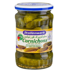 Stollenwerk Cornichons (Small Pickled Gherkins) 330g, Pack Of 6 Stollenwerk Cornichons (Small Pickled Gherkins) 330g, Pack Of 6