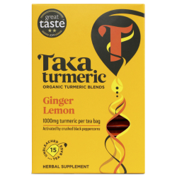 Taka Turmeric Organic Ginger Lemon Tea 2.4g x 15 Tea Bags, Pack Of 4 Taka Turmeric Organic Ginger Lemon Tea 2.4g x 15 Tea Bags, Pack Of 4