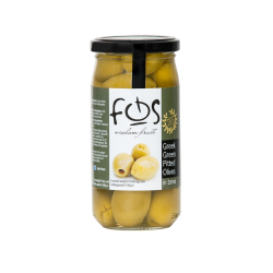 FOS Green Olives Without Stone Extra Large (Mamouth 101-110) 360g, Pack Of 6 FOS Green Olives Without Stone Extra Large (Mamouth 101-110) 360g, Pack Of 6