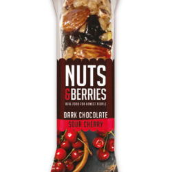 Nuts & Berries Organic Dark Chocolate Sour Cherry 40g, Pack Of 6