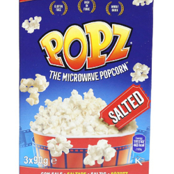 POPZ Microwave Popcorn Salted (90g x 3), Pack Of 6