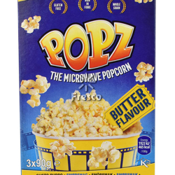 POPZ Microwave Popcorn Butter (90g x 3), Pack Of 6