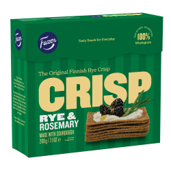 Fazer Crisp Bread Rye & Rosemary 200g, Pack Of 9 Fazer Crisp Bread Rye & Rosemary 200g, Pack Of 9