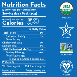 Sunny Fruit-Organic Dried Fruit Plums 150g (5 x 30g) Pack Of 6 Sunny Fruit-Organic Dried Fruit Plums 150g (5 x 30g) Pack Of 6