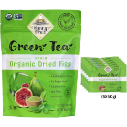 Sunny Fruit Organic Dried Figs (Green Tea Added) 250g (5X50g) Pack Of 6 Sunny Fruit Organic Dried Figs (Green Tea Added) 250g (5X50g) Pack Of 6