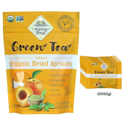 Sunny Fruit Organic Dried Apricots (Green Tea Added) 250g (5X50g), Pack Of 6 Sunny Fruit Organic Dried Apricots (Green Tea Added) 250g (5X50g), Pack Of 6