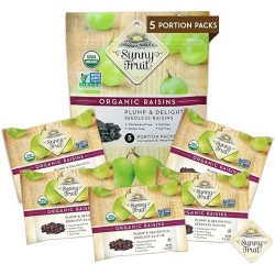 Sunny Fruit Organic Raisins 250g (5 x 50g) Pack Of 6 Sunny Fruit Organic Raisins 250g (5 x 50g) Pack Of 6