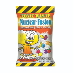 Toxic Waste Sour Candy Nuclear Fusion Foil Bag 57g, Pack Of 12