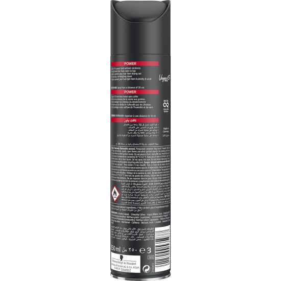 Taft Hair Spray Power Lacquer Black 250 ml, Pack Of 10