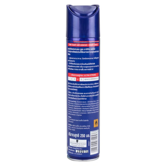Taft Ultra Strong Hair Spray for All Hair Types 250 ml, Pack Of 10