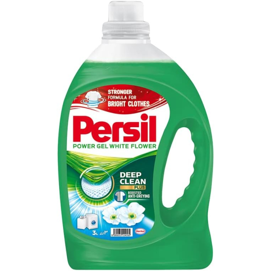 Persil Power Gel Liquid Laundry Detergent White Flower 3Ltr, Pack Of 12