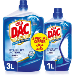  Dac Gold Disinfectant Multi-Purpose Cleaner Ocean Breeze 3 Ltr + 1 Ltr, Pack Of 3