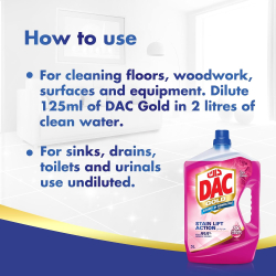 Dac Gold Disinfectant Multi-Purpose Cleaner Rose Special Offer 2 x 2.9 Ltr, Pack Of 3 Dac Gold Disinfectant Multi-Purpose Cleaner Rose Special Offer 2 x 2.9 Ltr, Pack Of 3