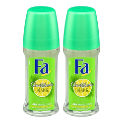 Fa Deodorant Roll On Caribbean Lemon 2x50 ml, Pack Of 6 Fa Deodorant Roll On Caribbean Lemon 2x50 ml, Pack Of 6