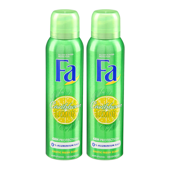 Fa Deodorant Spray Caribbean Lemon 2 × 150 ml