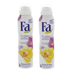 Fa Floral Protect Orchid & Viola Deodorant  2x150ml, Pack Of 6 Fa Floral Protect Orchid & Viola Deodorant  2x150ml, Pack Of 6