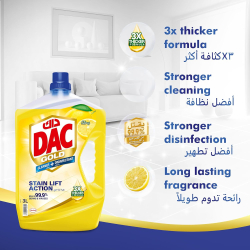 Dac Gold Citrus Multi-Purpose Disinfectant & Liquid Cleaner 3 Ltr + 1Ltr, Pack Of 3 Dac Gold Citrus Multi-Purpose Disinfectant & Liquid Cleaner 3 Ltr + 1Ltr, Pack Of 3