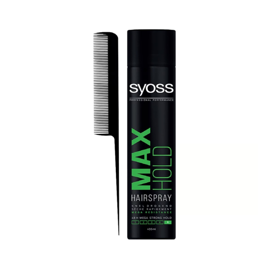Syoss Hair Spray Max Hold 400 ml + Comb Free