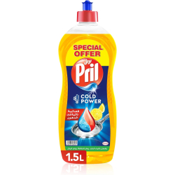 Pril Lemon Cold Power Dishwashing Liquid 1.5Ltr, Pack Of 12