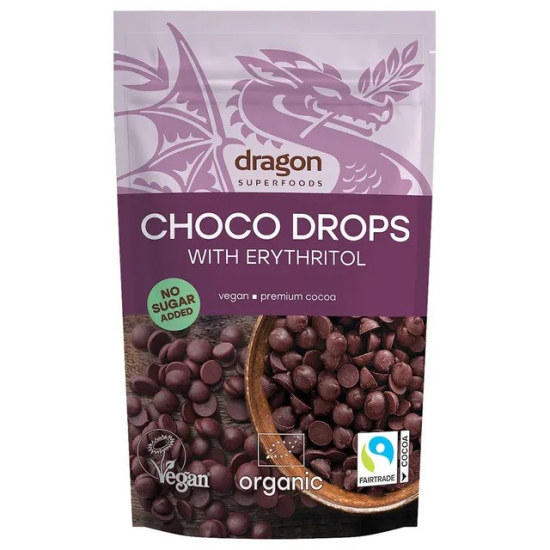 Dragon Superfoods Choco Drops With Erythritol 200g