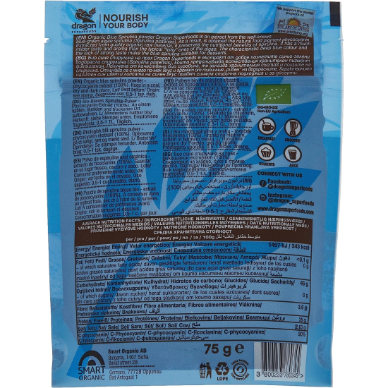 Dragon Superfoods Blue Spirulina Powder 75g