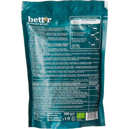 Bett'r Organic Instant Hummus Mix 200g