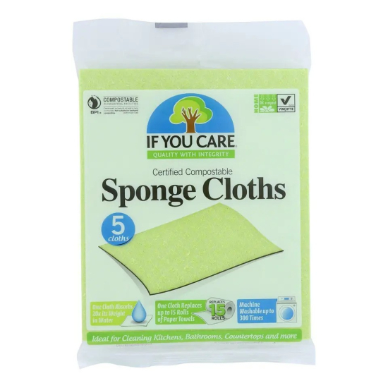 If You Care 100% Natural Sponge Cloths 5pcs