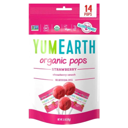 Yum Earth Organic Strawberry Pops 14Pcs x 87g Yum Earth Organic Strawberry Pops 14Pcs x 87g