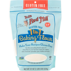 Bob's Red Mill 1-To-1 Baking Flour Gluten Free, Vegan 624g, Pack Of 8 Bob's Red Mill 1-To-1 Baking Flour Gluten Free, Vegan 624g, Pack Of 8