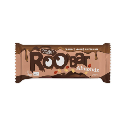 Roobar Organic Chocolate Covered Almond Bar Gluten Free Vegan 30g, Pack Of 24 Roobar Organic Chocolate Covered Almond Bar Gluten Free Vegan 30g, Pack Of 24