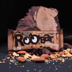 Roobar Organic Chocolate Covered Almond Bar Gluten Free Vegan 30g, Pack Of 24 Roobar Organic Chocolate Covered Almond Bar Gluten Free Vegan 30g, Pack Of 24