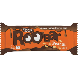 Roobar Organic Chocolate Covered Peanut Bar Gluten Free Vegan 30g, Pack Of 24 Roobar Organic Chocolate Covered Peanut Bar Gluten Free Vegan 30g, Pack Of 24