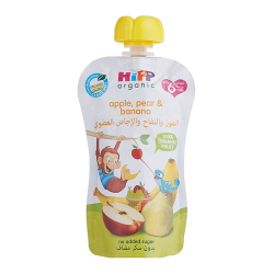 Hipp Organic Apple, Pear & Banana Puree 100g, Gluten Free, Pack Of 24 Hipp Organic Apple, Pear & Banana Puree 100g, Gluten Free, Pack Of 24