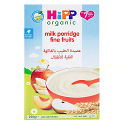Hipp Organic Milk Porridge Fine Fruits 250g, Pack Of 12 Hipp Organic Milk Porridge Fine Fruits 250g, Pack Of 12