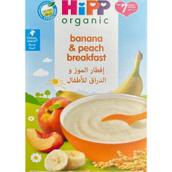 Hipp Organic Banana & Peach Breakfast 230g, Gluten Free, No Added Sugar, Pack Of 12 Hipp Organic Banana & Peach Breakfast 230g, Gluten Free, No Added Sugar, Pack Of 12