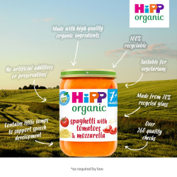 Hipp Organic Spaghetti With Tomato & Mozzarella 190g, Pack Of 24 Hipp Organic Spaghetti With Tomato & Mozzarella 190g, Pack Of 24
