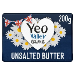 Yeo valley Organic Unsalted Butter 200g, Pack Of 12 Yeo valley Organic Unsalted Butter 200g, Pack Of 12