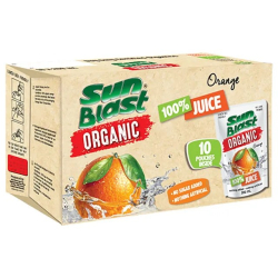 Sun Blast Organic Orange Juice 10 x 200ml, No Added Sugar, Pack Of 12 Sun Blast Organic Orange Juice 10 x 200ml, No Added Sugar, Pack Of 12