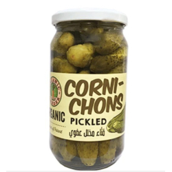 Organic Larder Chornicons Pickled 340g, Pack Of 12 Organic Larder Chornicons Pickled 340g, Pack Of 12