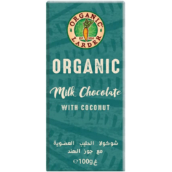 Organic Larder Milk Chocolate With Coconut 100g, Pack Of 12 Organic Larder Milk Chocolate With Coconut 100g, Pack Of 12