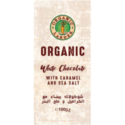 Organic Larder Chocolate White Caramel & Sea Salt 100g, Pack Of 12 Organic Larder Chocolate White Caramel & Sea Salt 100g, Pack Of 12